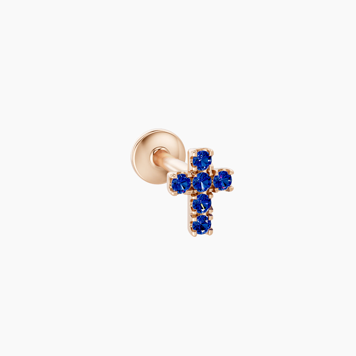 Junon | 18k Rose Gold 6.5 mm 5 mm Cross Sapphire Piercing