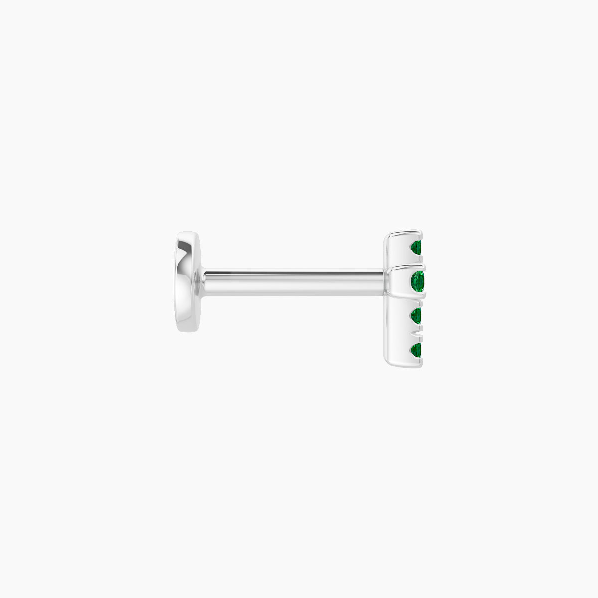 Junon | 18k White Gold 6.5 mm 5 mm Cross Emerald Piercing