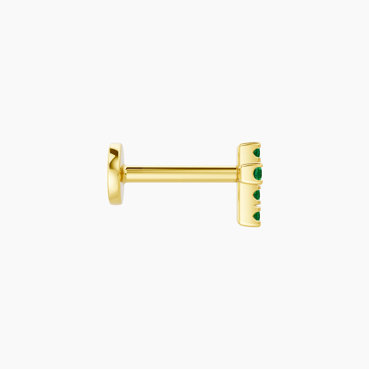 Junon | 18k Yellow Gold 6.5 mm 5 mm Cross Emerald Piercing