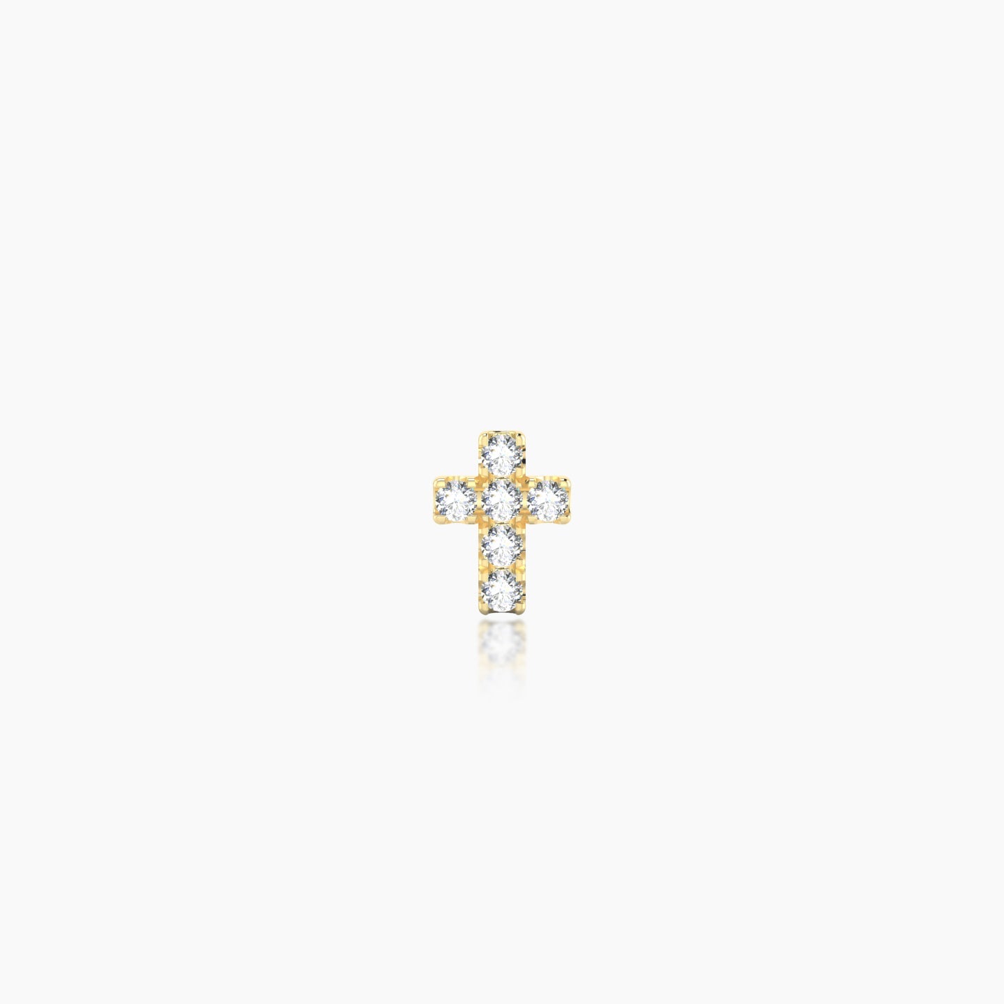 Junon | 18k Yellow Gold 5 mm 8 mm Cross Diamond Nose Piercing
