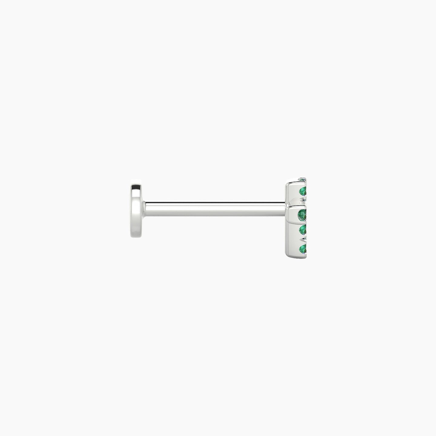 Junon | 18k White Gold 8 mm 5 mm Cross Emerald Nose Piercing