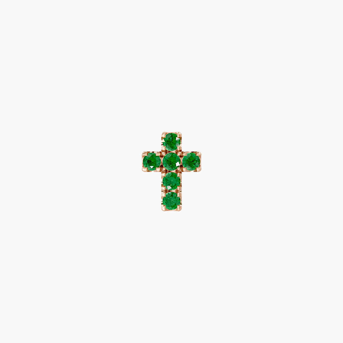 Junon | 18k Rose Gold 8 mm 5 mm Cross Emerald Piercing