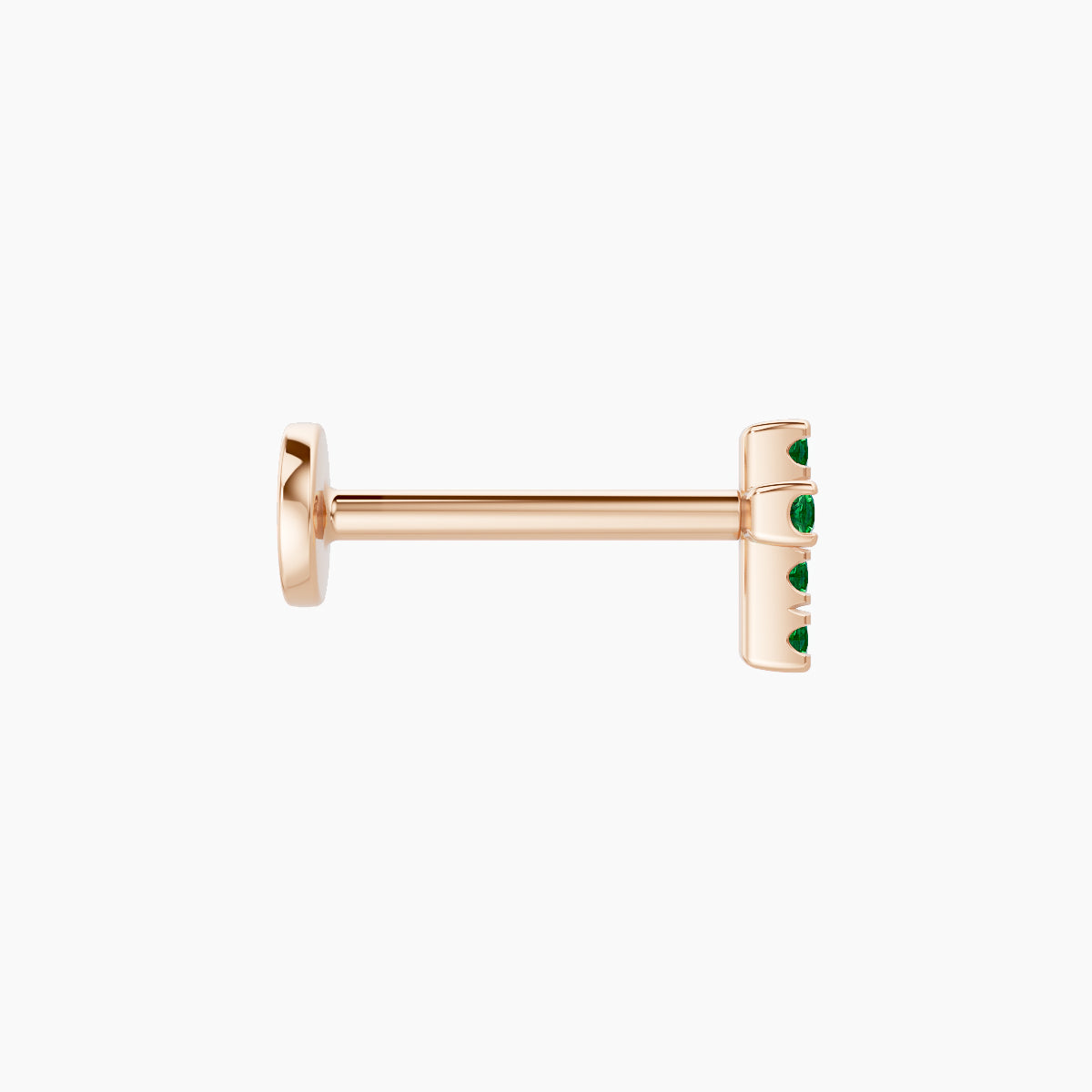 Junon | 18k Rose Gold 8 mm 5 mm Cross Emerald Piercing