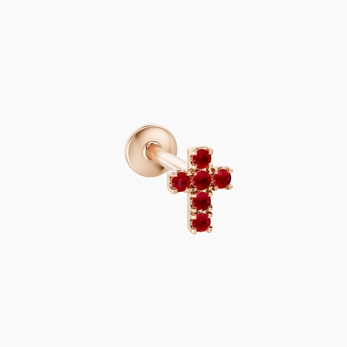 Junon | 18k Rose Gold 8 mm 5 mm Cross Ruby Piercing
