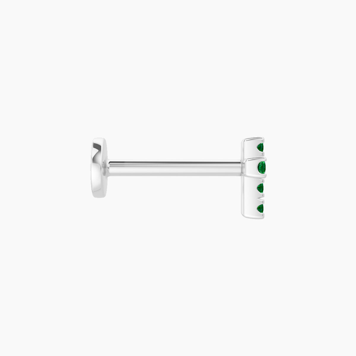 Junon | 18k White Gold 8 mm 5 mm Cross Emerald Piercing