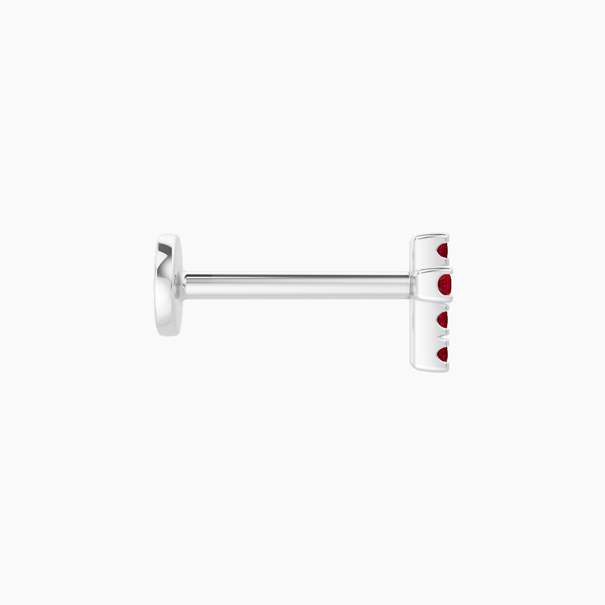 Junon | 18k White Gold 8 mm 5 mm Cross Ruby Piercing