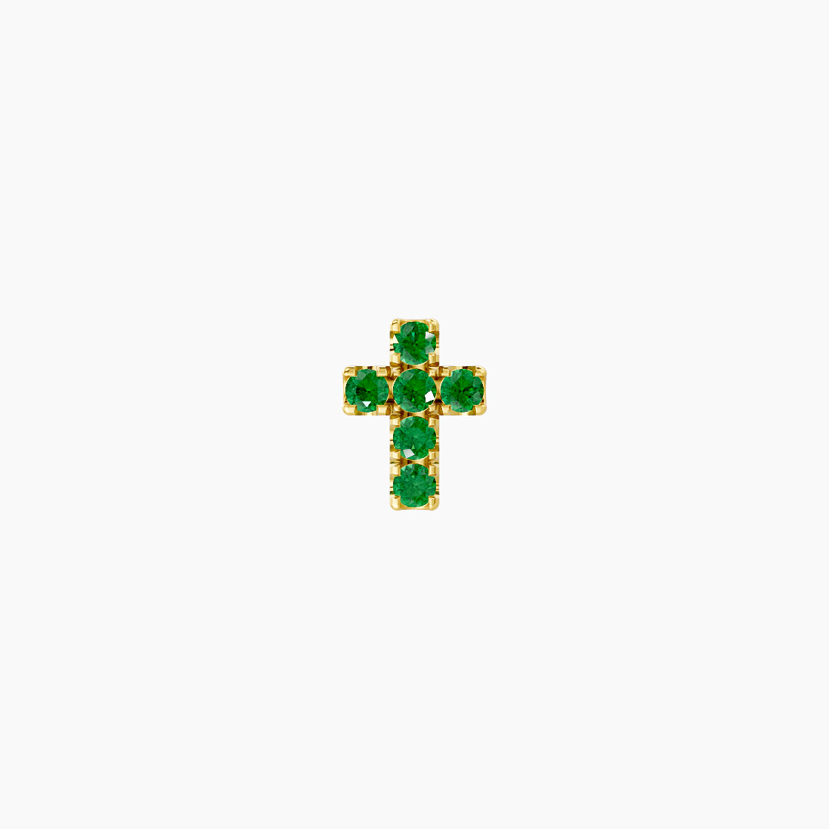 Junon | 18k Yellow Gold 8 mm 5 mm Cross Emerald Piercing