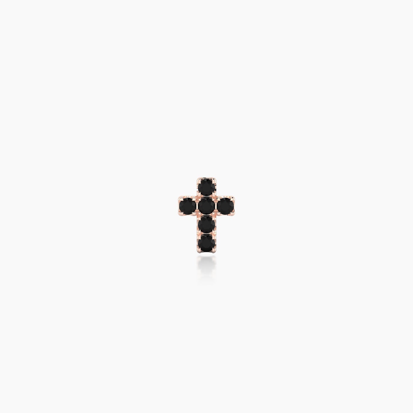 Junon | 18k Rose Gold 8 mm 5 mm Cross Black Diamond Piercing