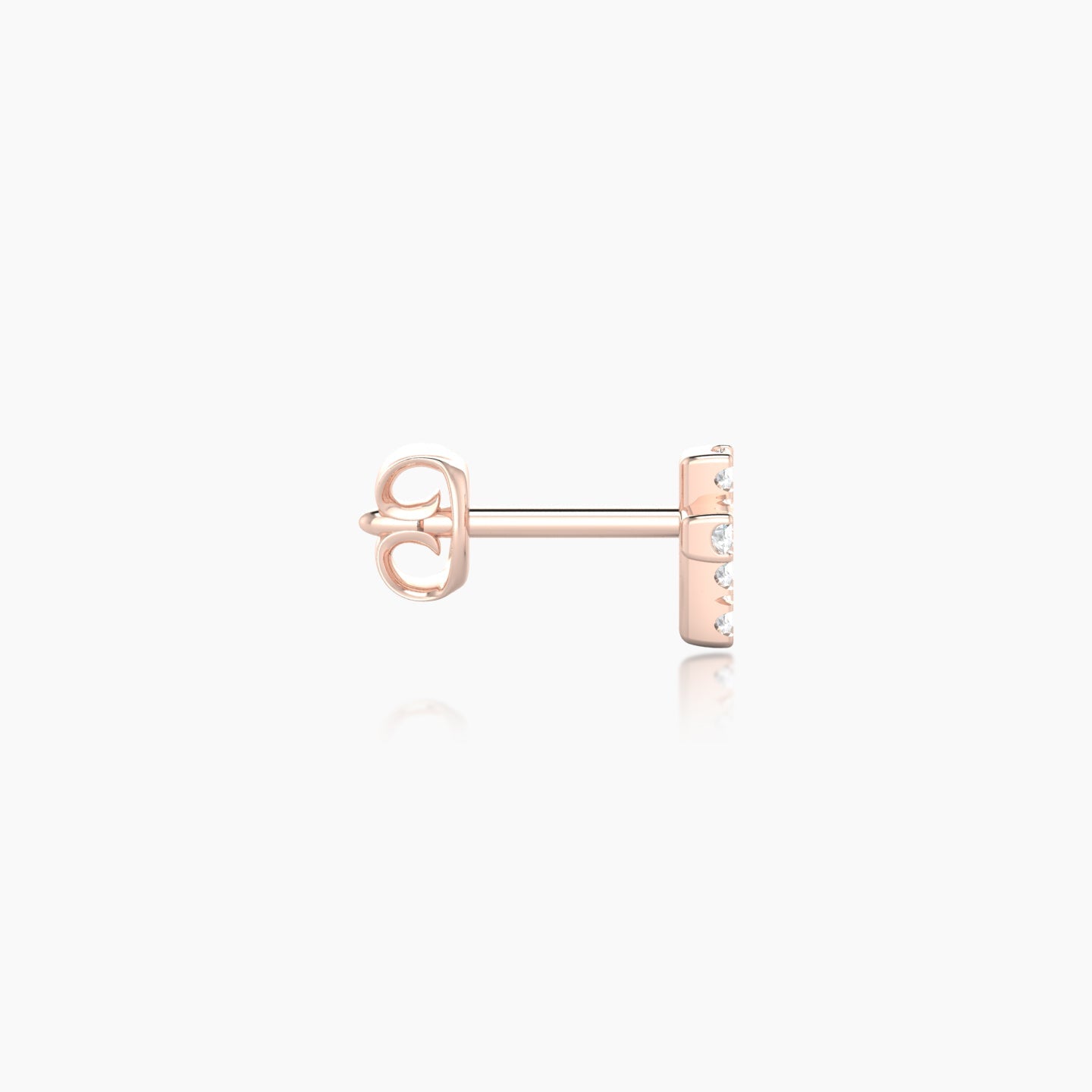 Junon | 18k Rose Gold 5 mm Cross Diamond Earring