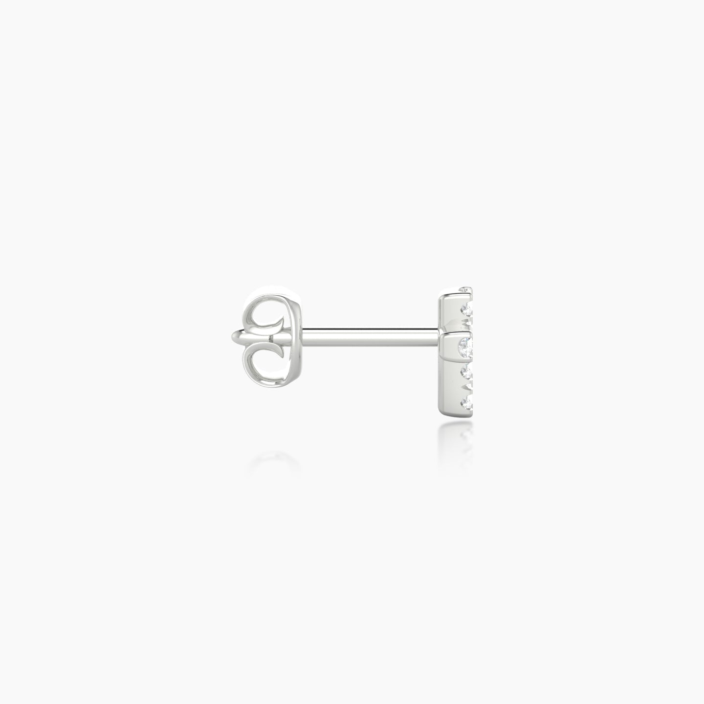 Junon | 18k White Gold 5 mm Cross Diamond Earring