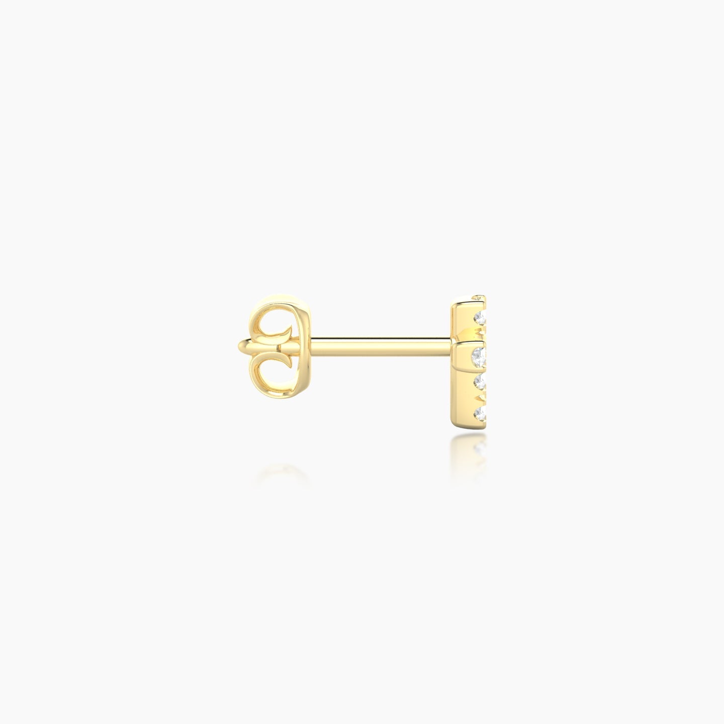Junon | 18k Yellow Gold 5 mm Cross Diamond Earring