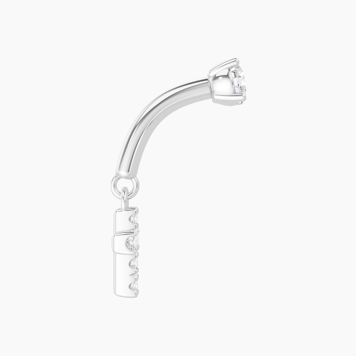 Junon | Piercing Rook Croix Diamant Or Blanc 18k Hypoallergénique 5 mm 6 mm