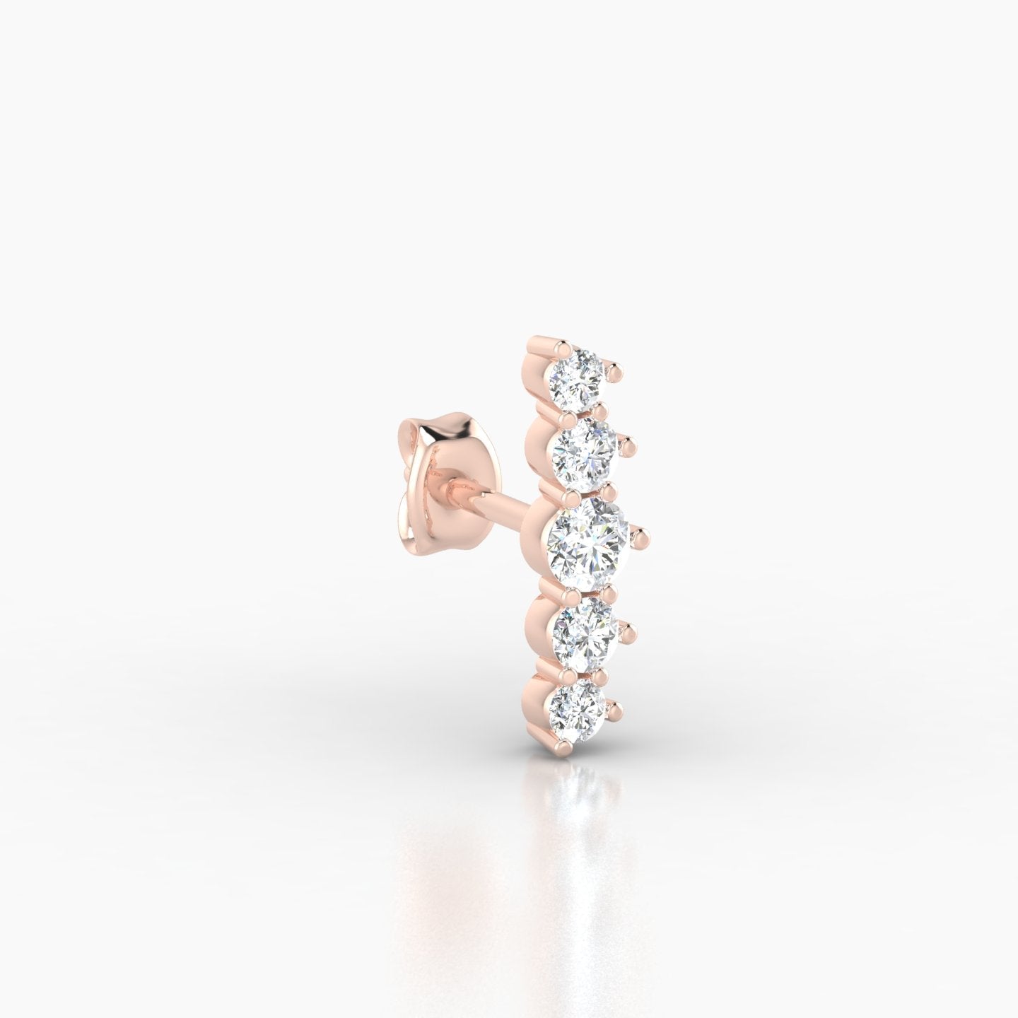 Justice | 18k Rose Gold 12 mm Long Diamond Earring