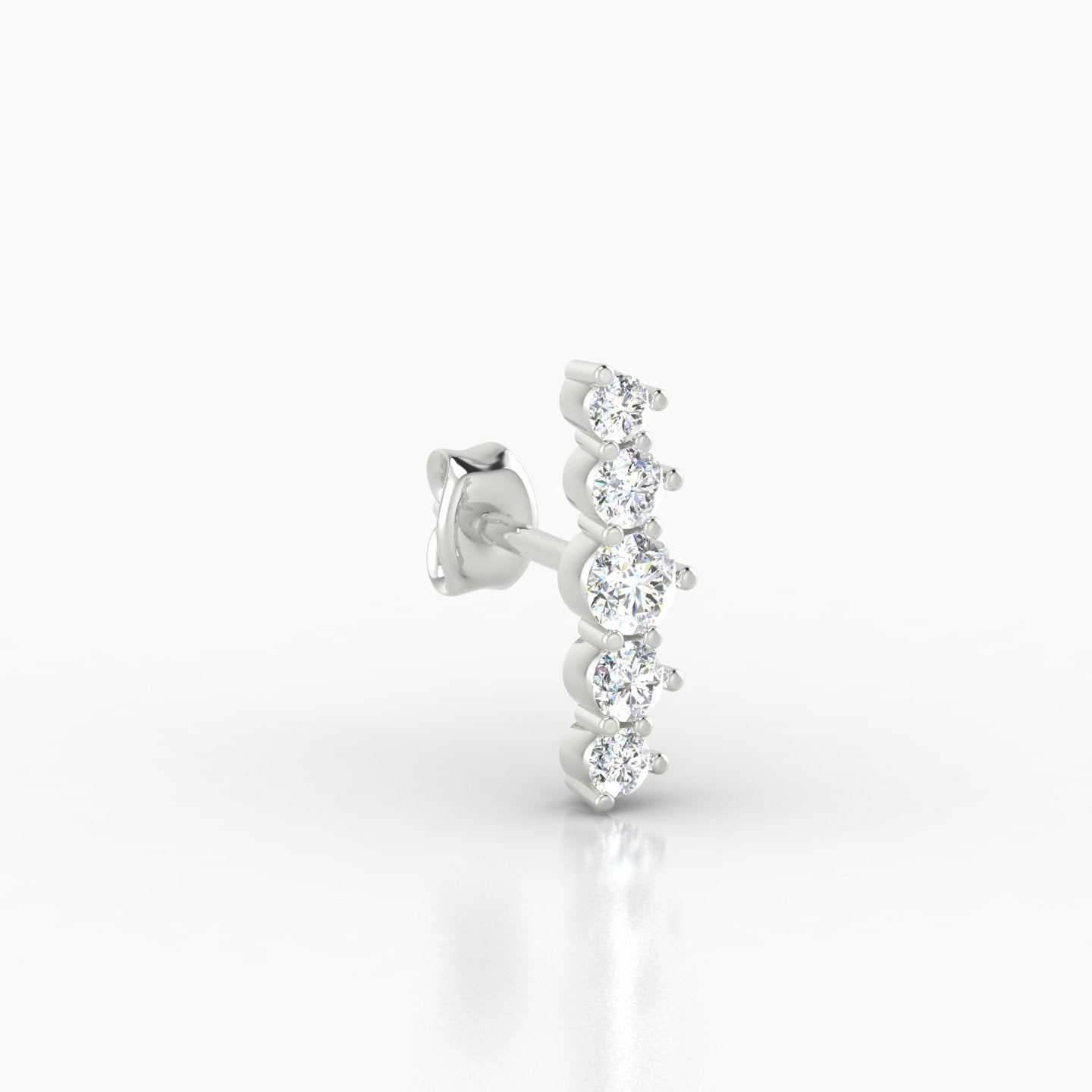 Justice | 18k White Gold 12 mm Long Diamond Earring