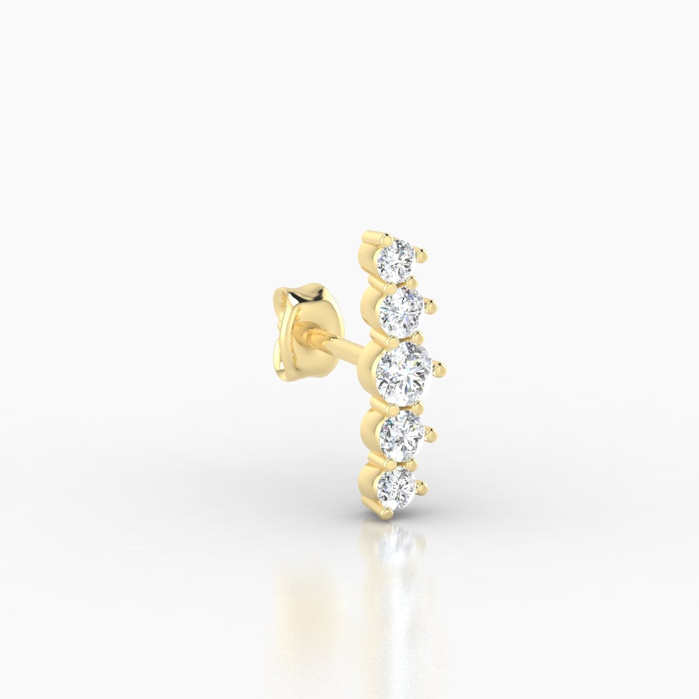Justice | 18k Yellow Gold 12 mm Long Diamond Earring