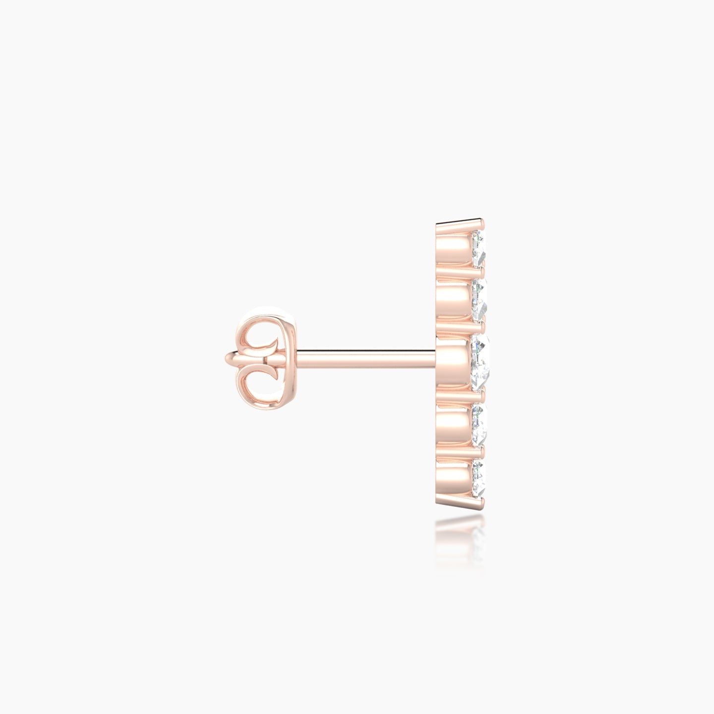 Justice | 18k Rose Gold 12 mm Long Diamond Earring