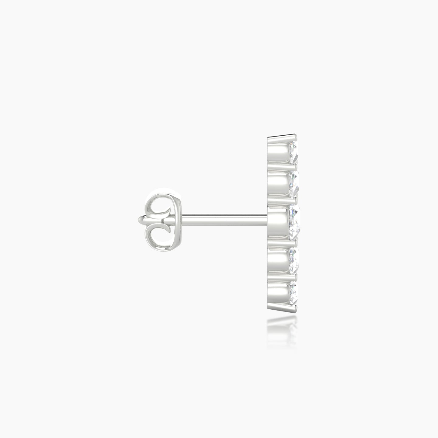 Justice | 18k White Gold 12 mm Long Diamond Earring