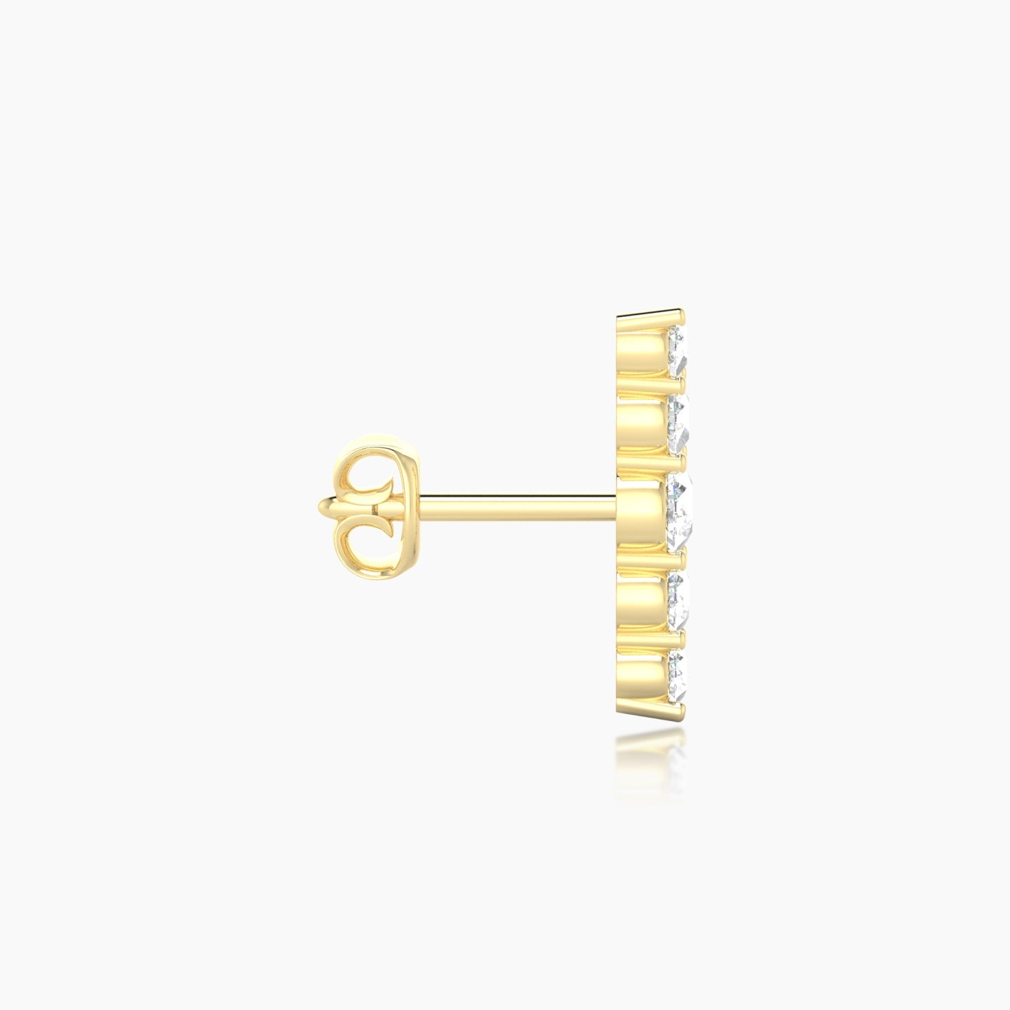 Justice | 18k Yellow Gold 12 mm Long Diamond Earring