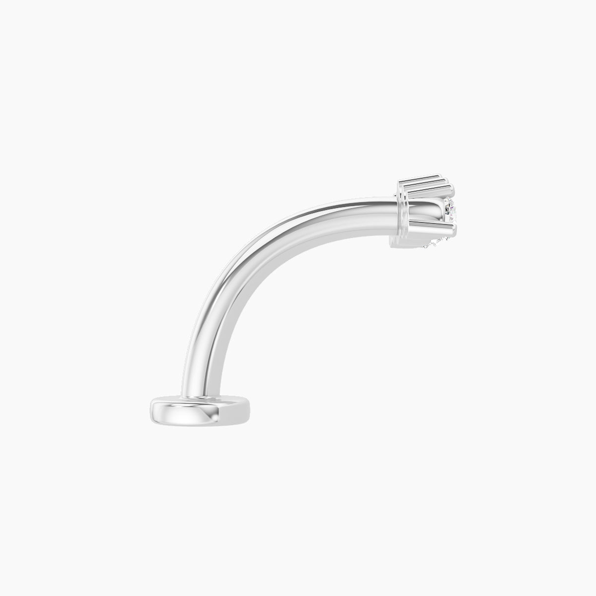 Justice | 18k White Gold 12 mm 10 mm Long Diamond Floating Navel Piercing