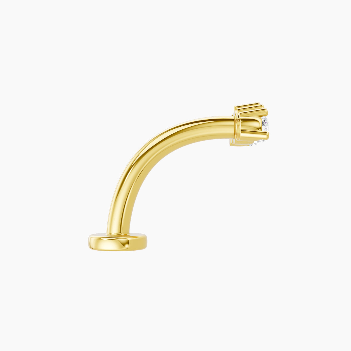 Justice | 18k Yellow Gold 12 mm 10 mm Long Diamond Floating Navel Piercing