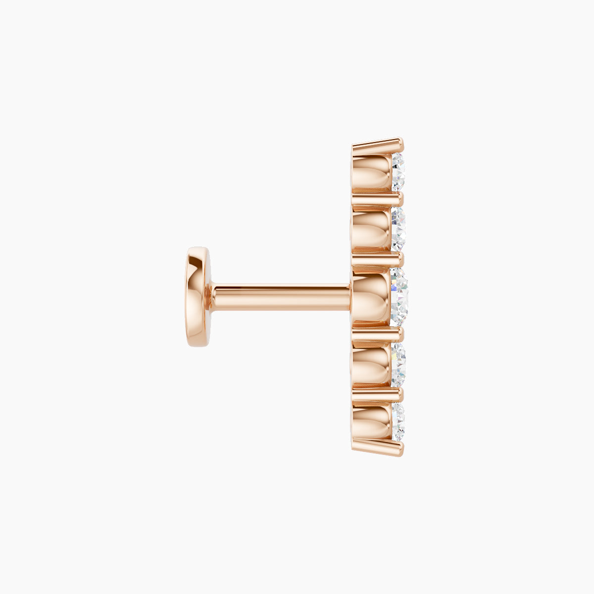 Justice | 18k Rose Gold 12 mm 5 mm Long Diamond Piercing