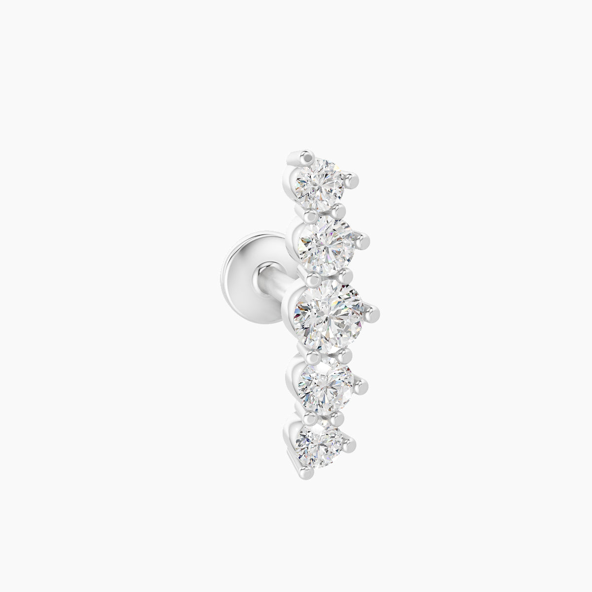 Justice | 18k White Gold 12 mm 5 mm Long Diamond Piercing