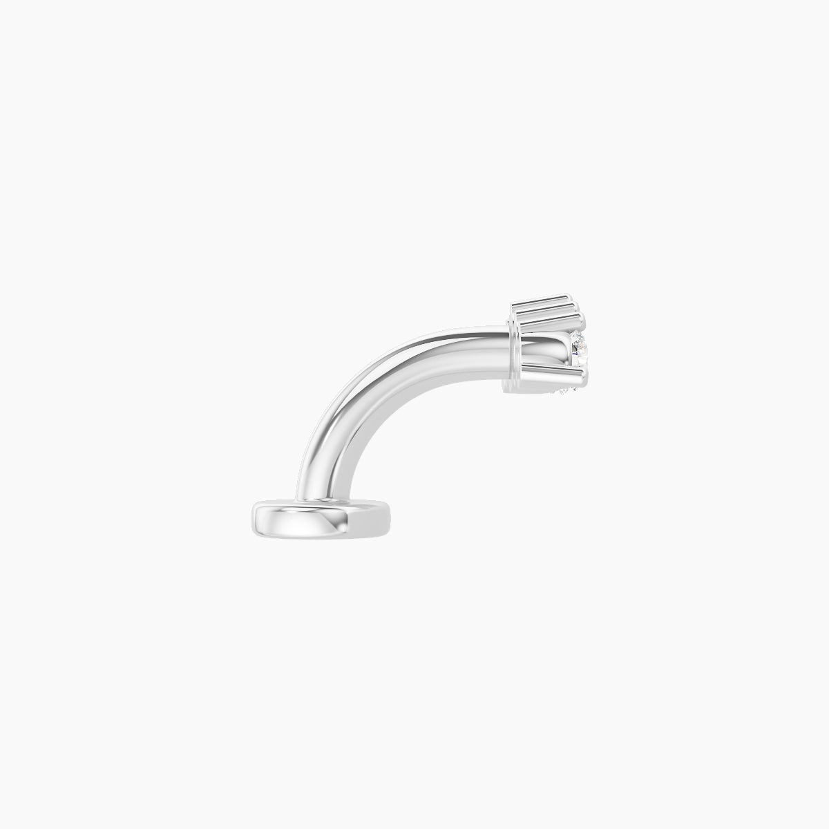 Justice | 18k White Gold 12 mm 6 mm Long Diamond Floating Navel Piercing