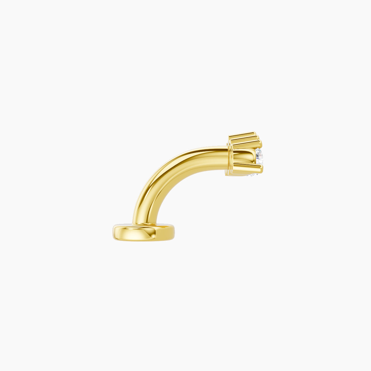 Justice | 18k Yellow Gold 12 mm 6 mm Long Diamond Floating Navel Piercing