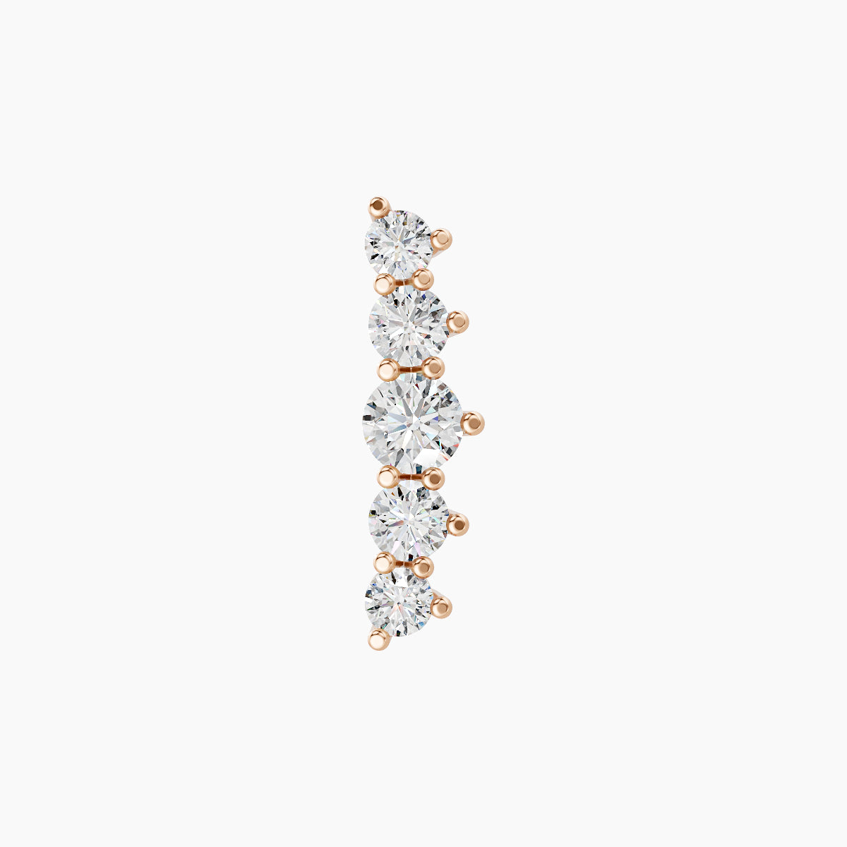 Justice | 18k Rose Gold 12 mm 6.5 mm Long Diamond Piercing