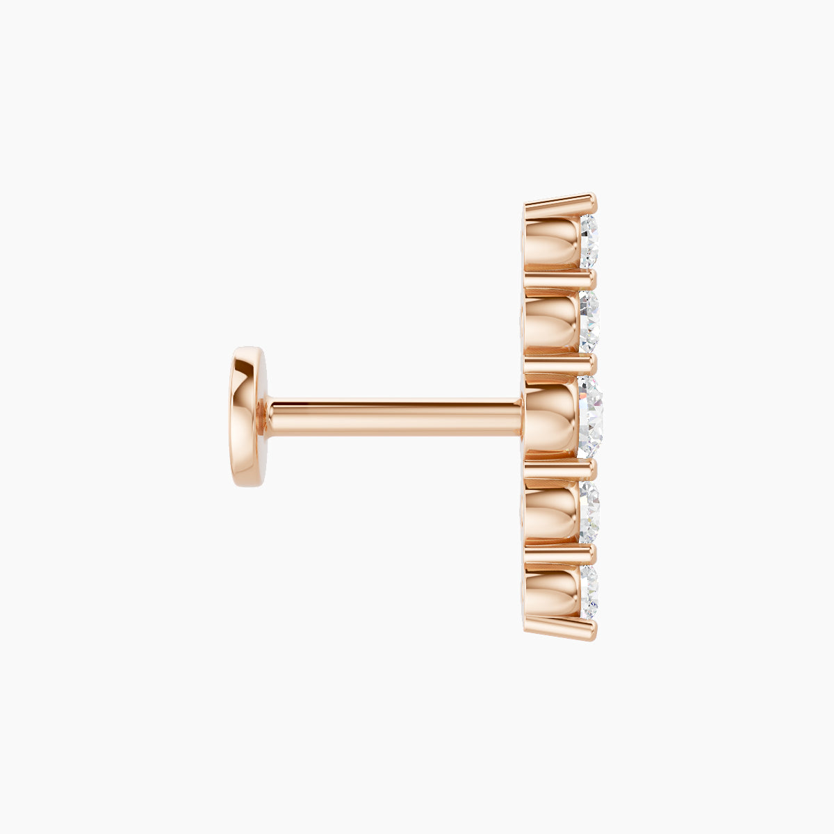 Justice | 18k Rose Gold 12 mm 6.5 mm Long Diamond Piercing