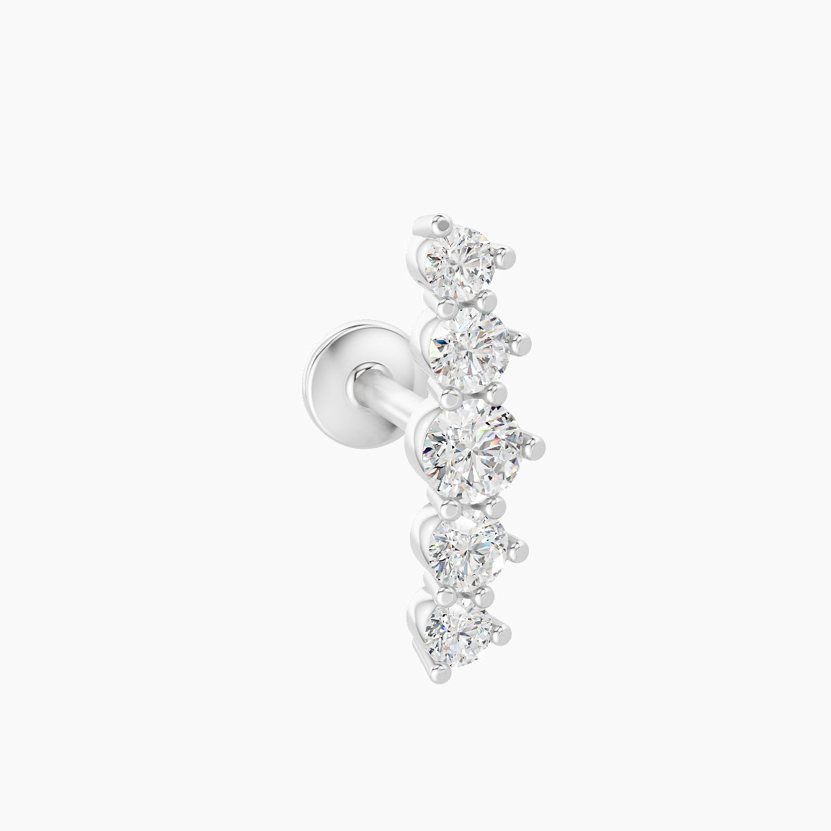 Justice | 18k White Gold 12 mm 6.5 mm Long Diamond Piercing