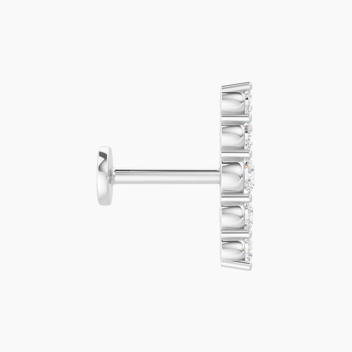 Justice | 18k White Gold 12 mm 6.5 mm Long Diamond Piercing