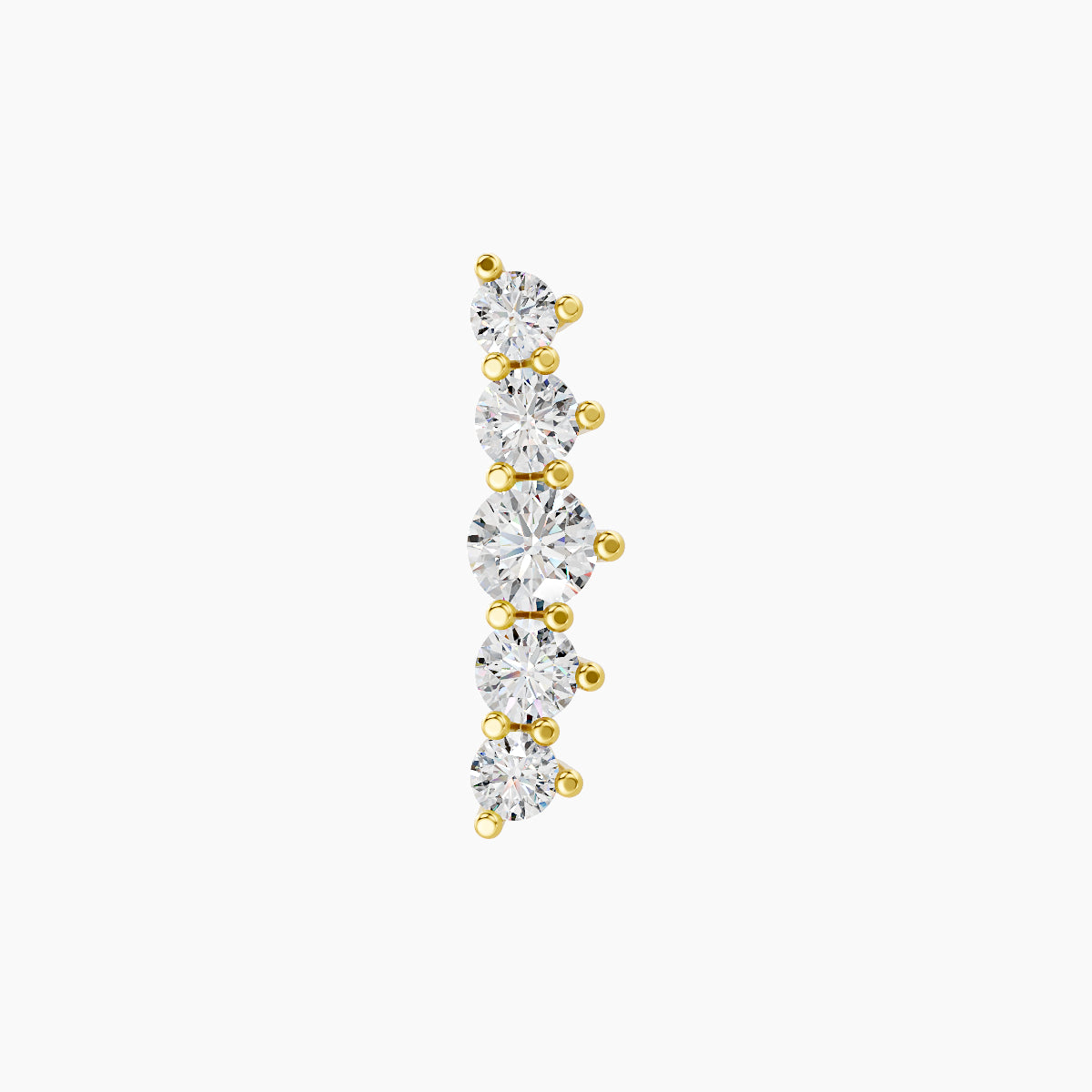 Justice | 18k Yellow Gold 12 mm 6.5 mm Long Diamond Piercing