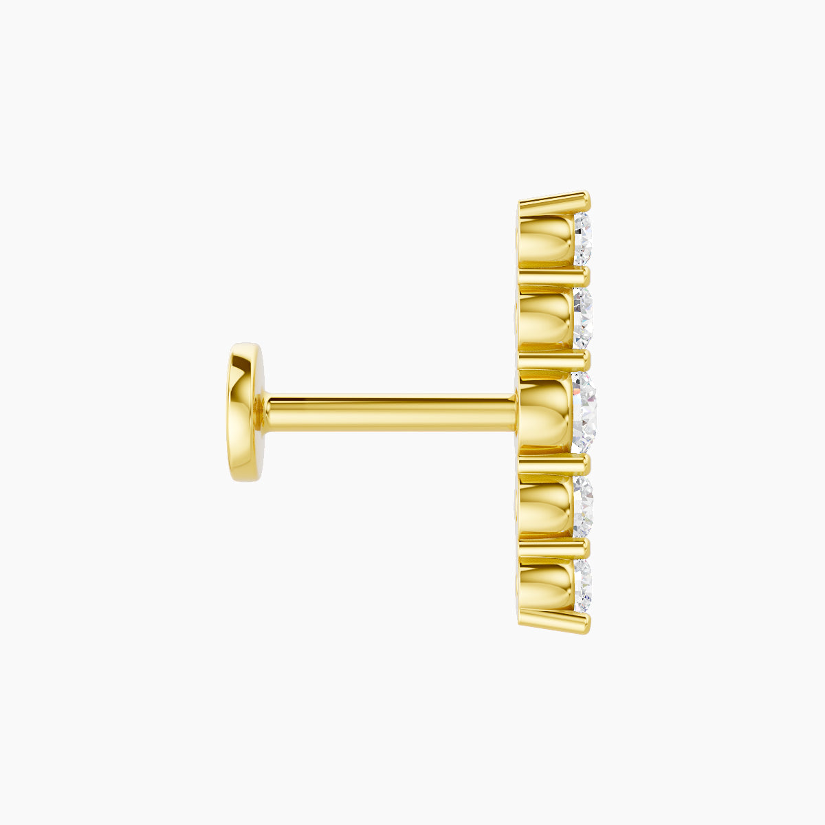 Justice | 18k Yellow Gold 12 mm 6.5 mm Long Diamond Piercing