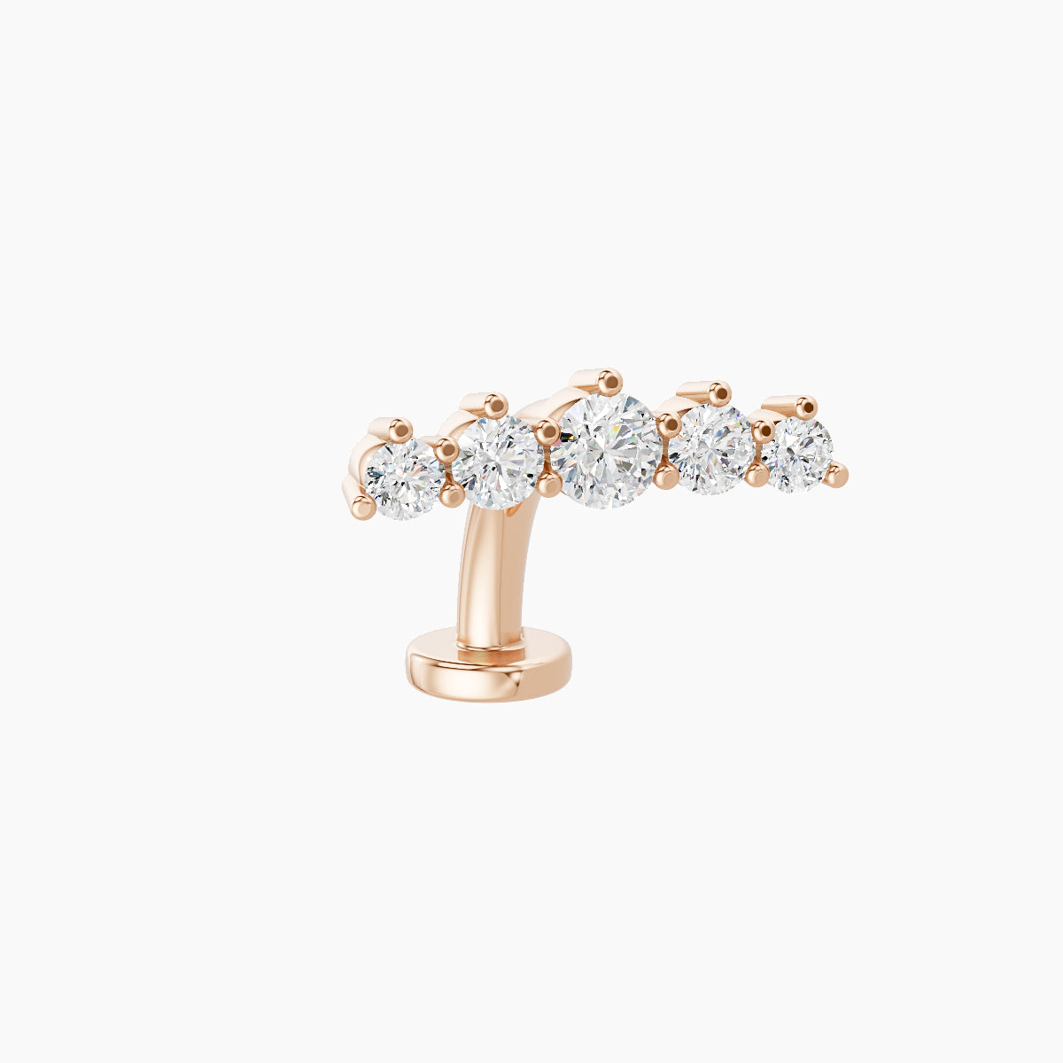 Justice | 18k Rose Gold 12 mm 8 mm Long Diamond Floating Navel Piercing
