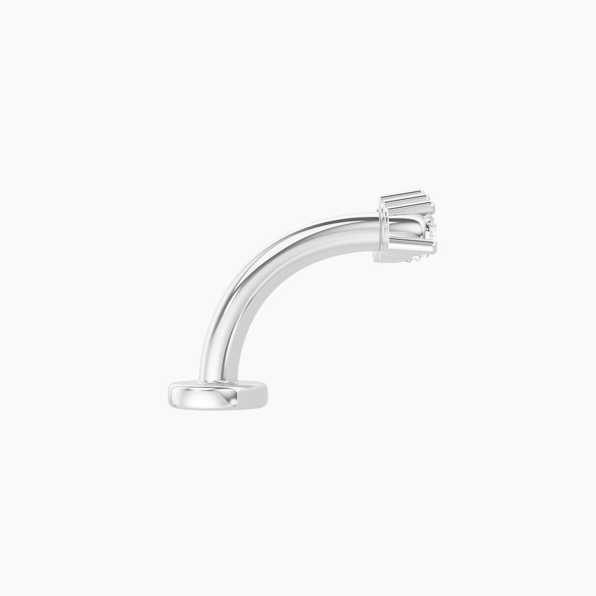 Justice | 18k White Gold 12 mm 8 mm Long Diamond Floating Navel Piercing