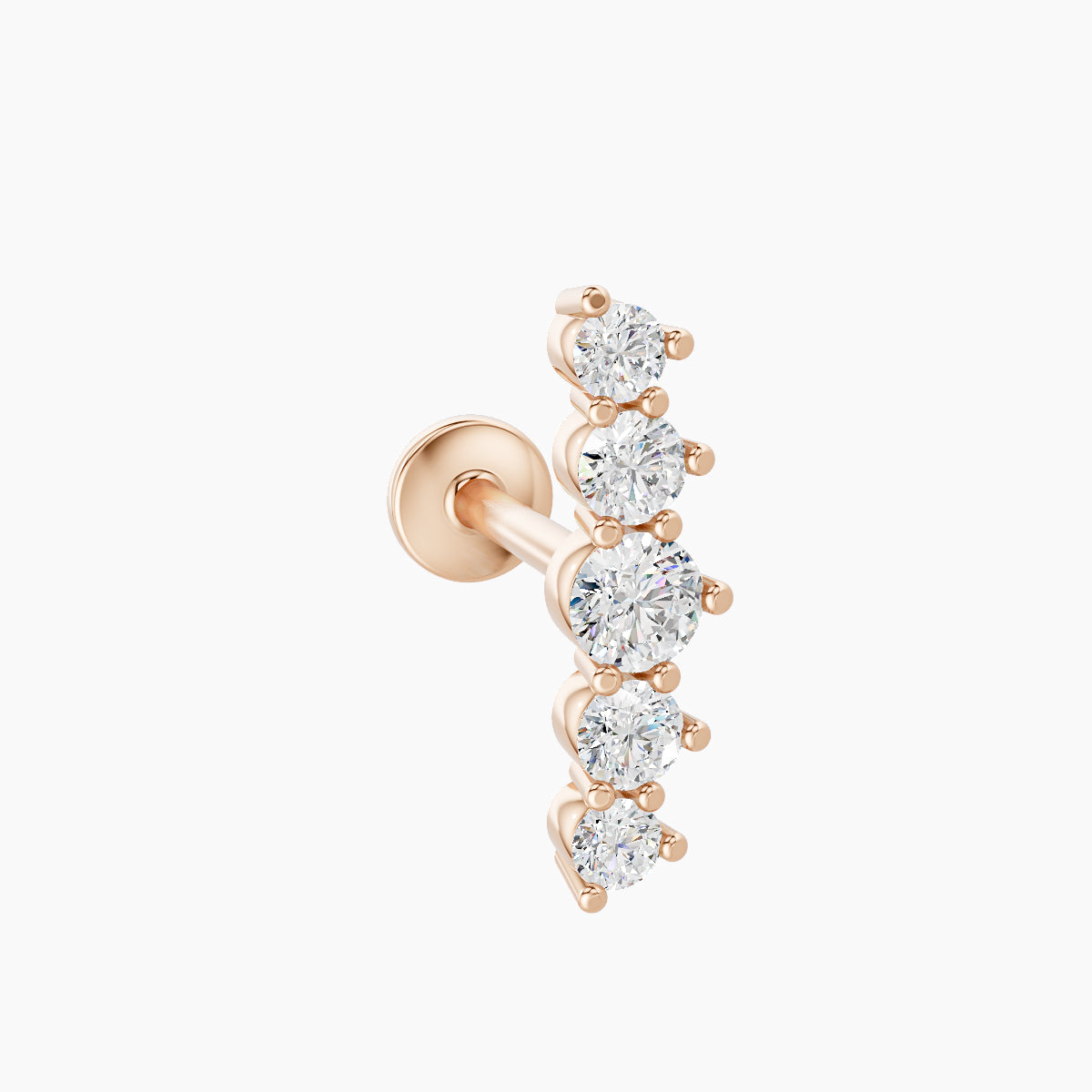 Justice | 18k Rose Gold 12 mm 8 mm Long Diamond Piercing