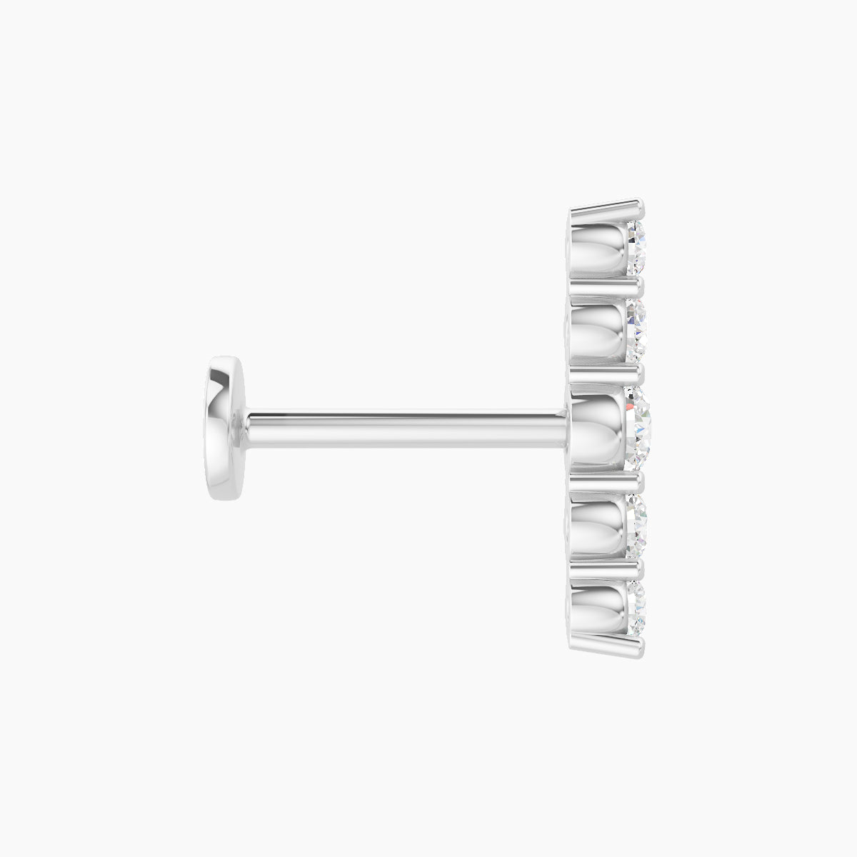 Justice | 18k White Gold 12 mm 8 mm Long Diamond Piercing