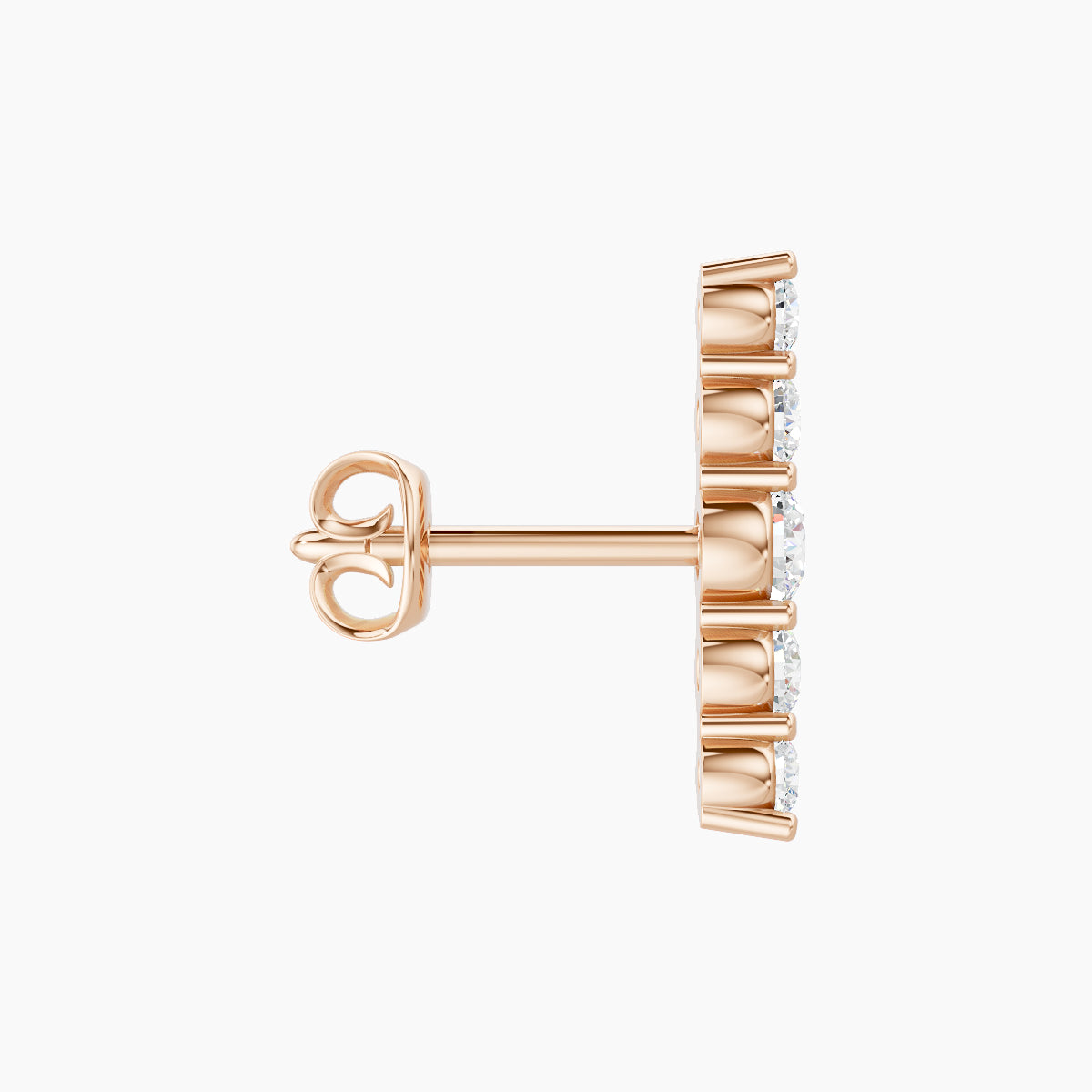Justice | 18k Rose Gold 12 mm Long Diamond Earring