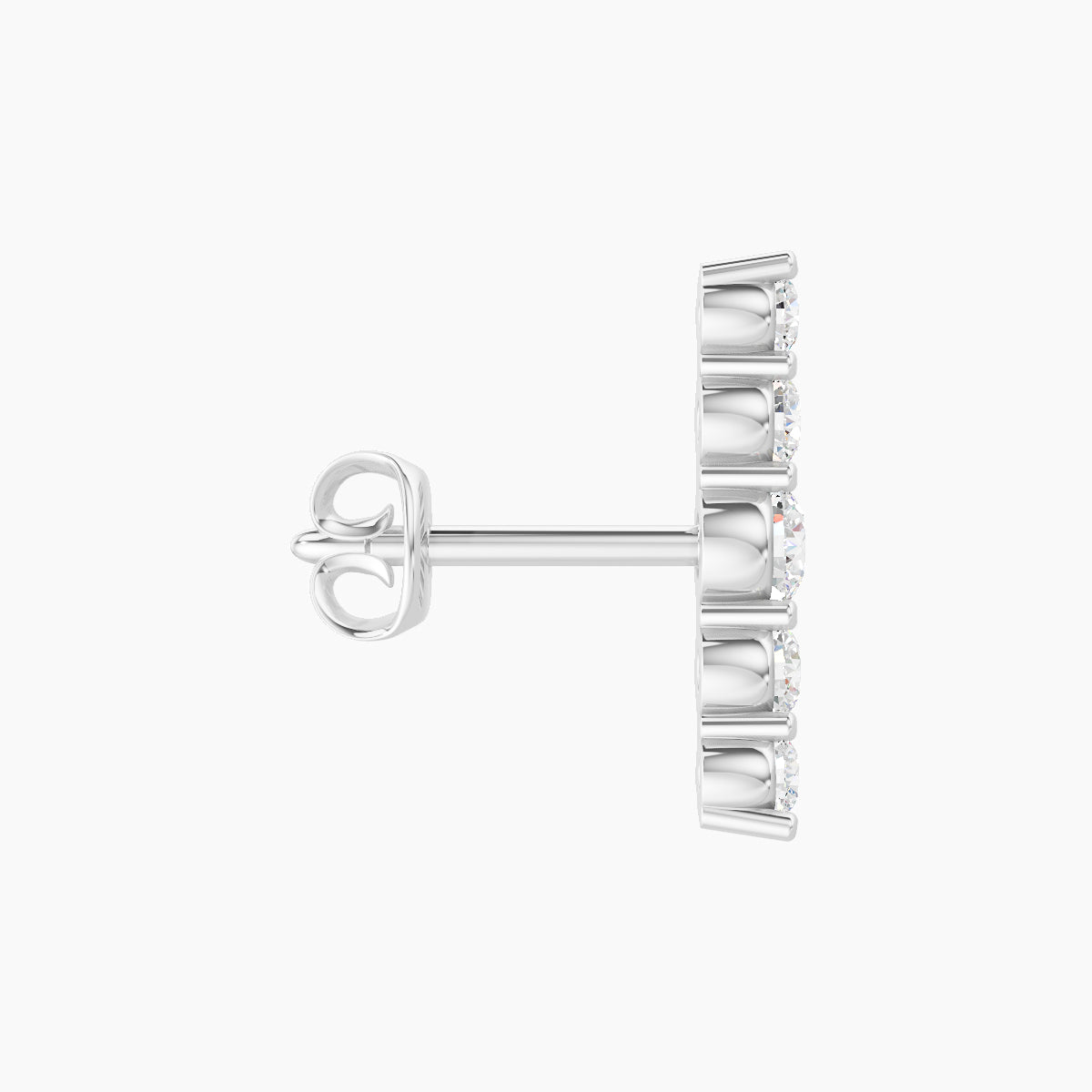 Justice | 18k White Gold 12 mm Long Diamond Earring