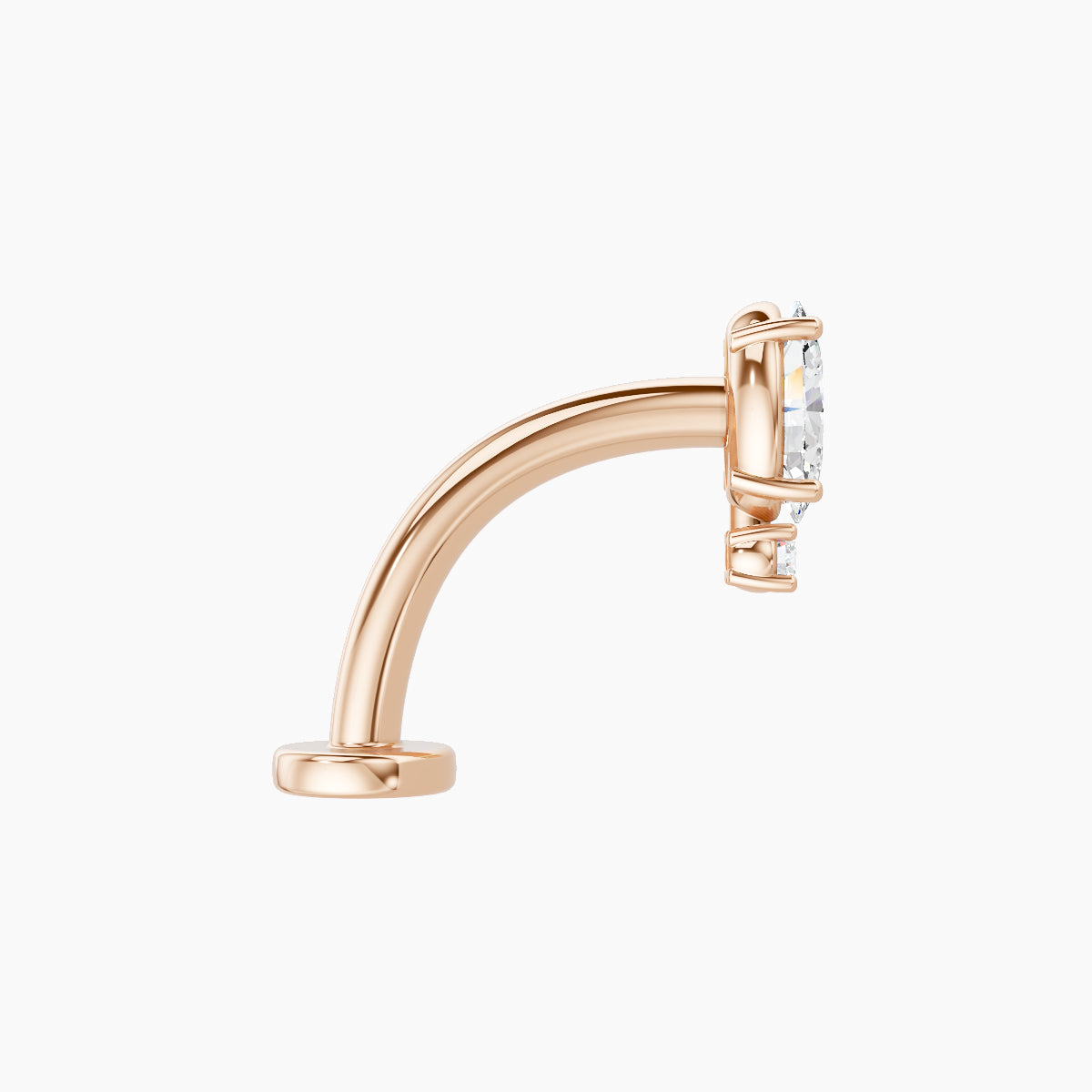 Kali | 18k Rose Gold 6.5 mm 10 mm Diamond Floating Navel Piercing