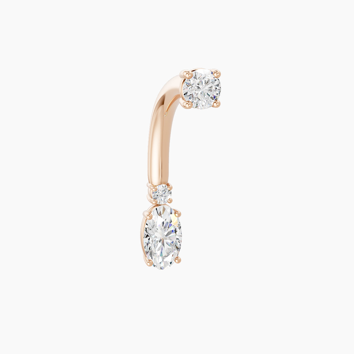 Kali | 18k Rose Gold 6.5 mm 10 mm Diamond Navel Piercing