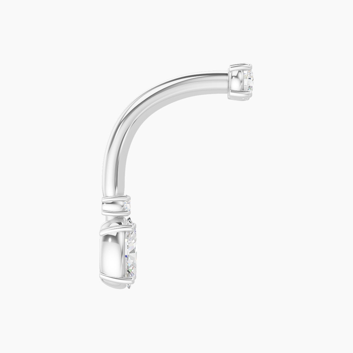 Kali | 18k White Gold 6.5 mm 10 mm Diamond Navel Piercing