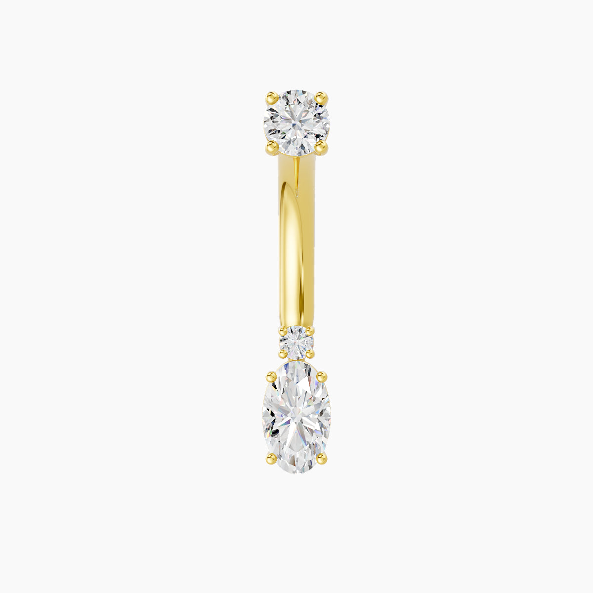 Kali | 18k Yellow Gold 6.5 mm 10 mm Diamond Navel Piercing