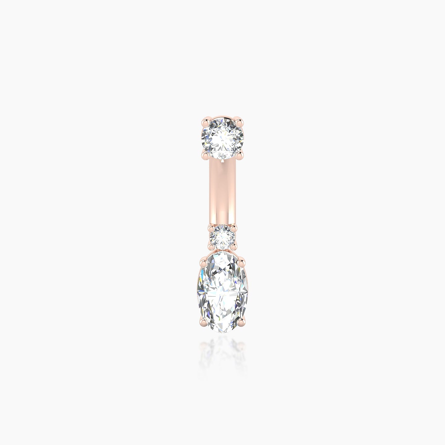 Kali | 18k Rose Gold 10 mm 6.5 mm Diamond Navel Piercing