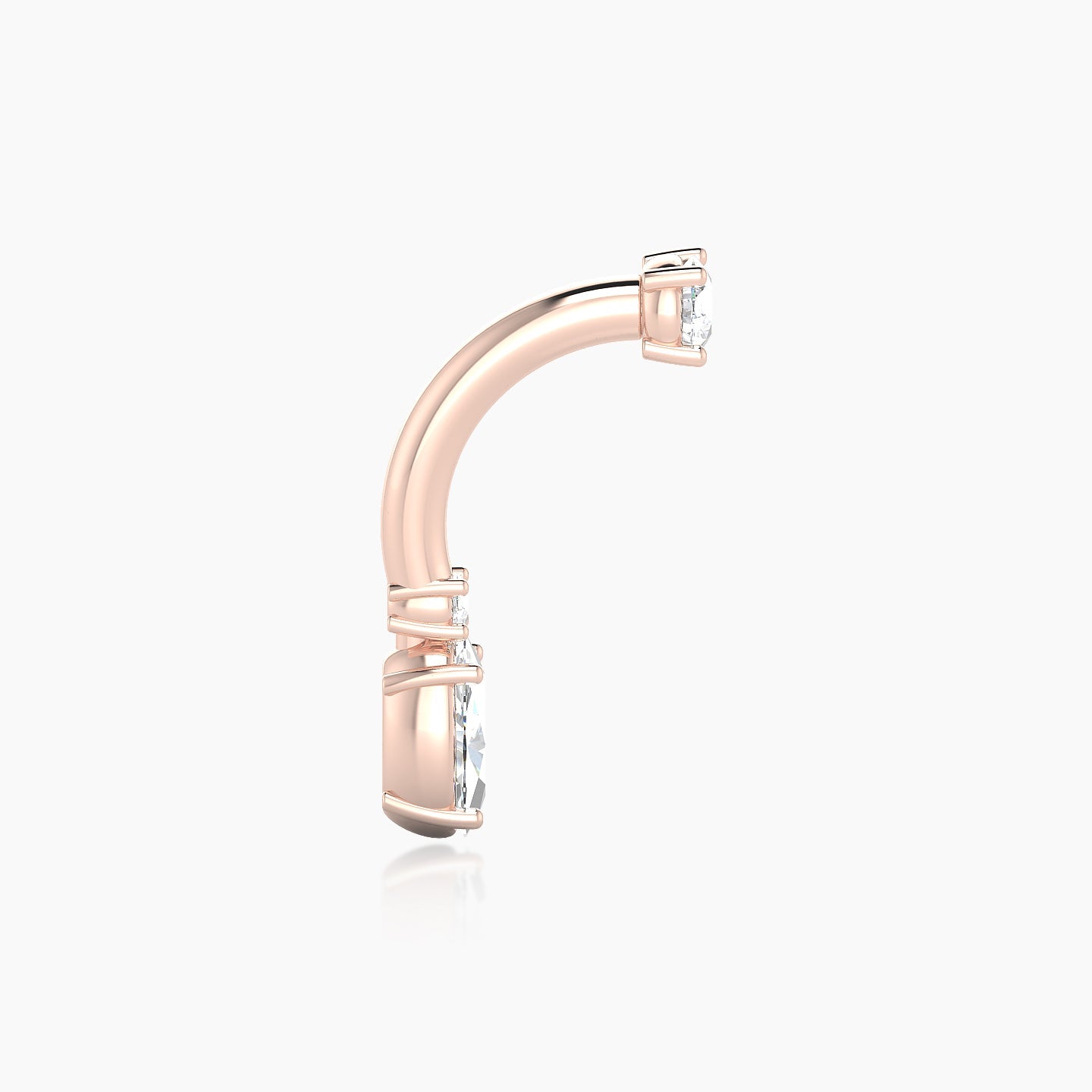 Kali | 18k Rose Gold 10 mm 6.5 mm Diamond Navel Piercing