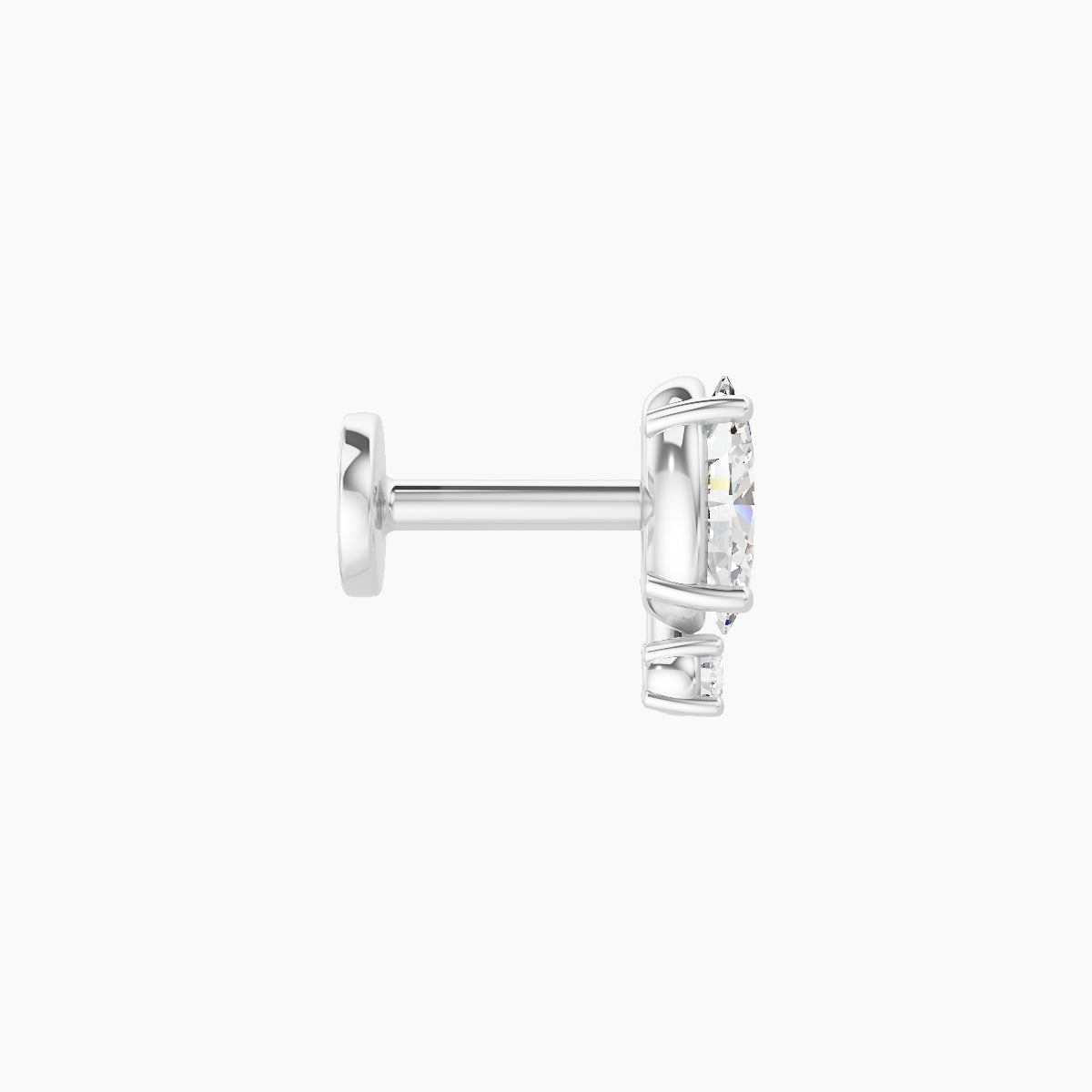 Kali | 18k White Gold 6.5 mm 5 mm Diamond Piercing