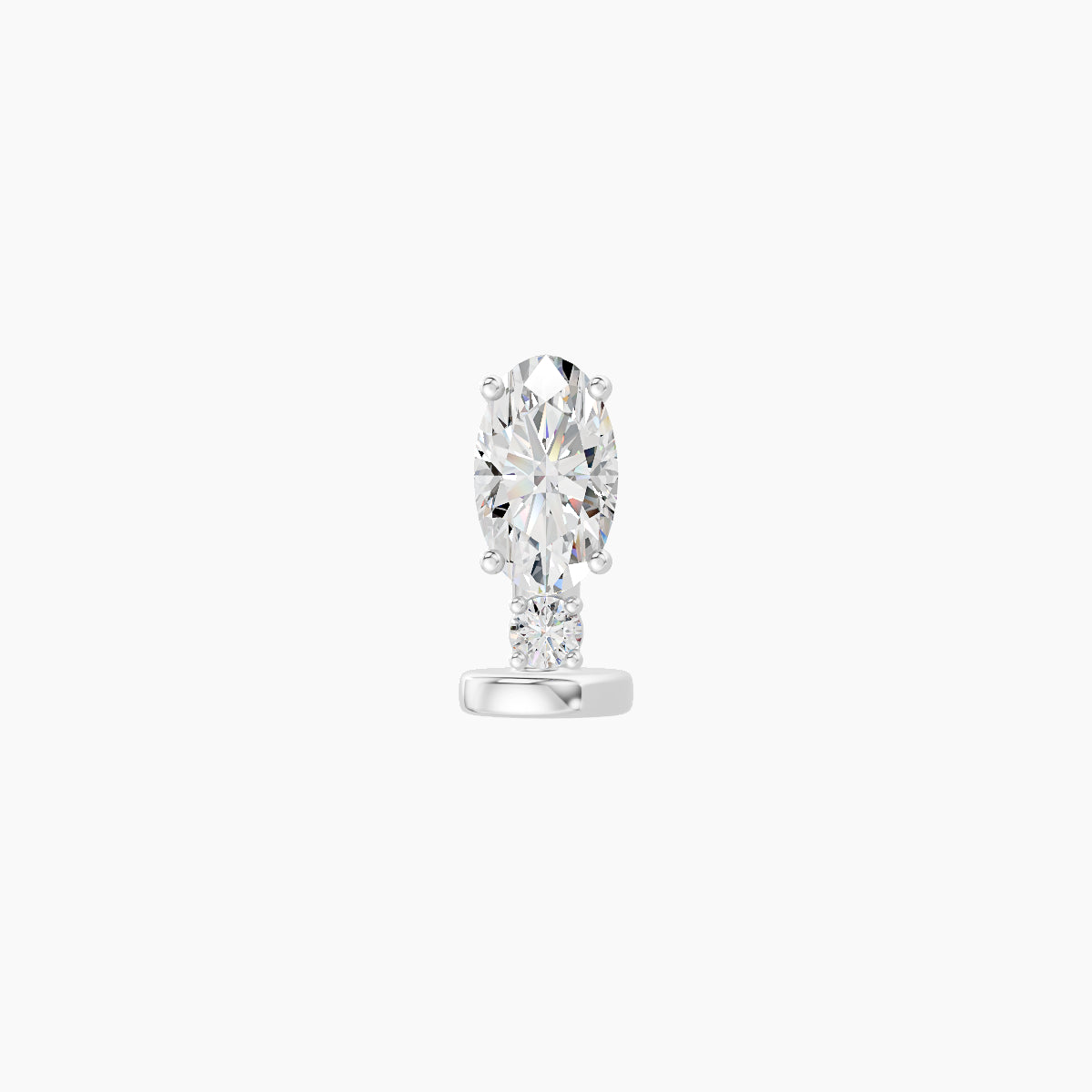 Kali | 18k White Gold 6.5 mm 6 mm Diamond Floating Navel Piercing