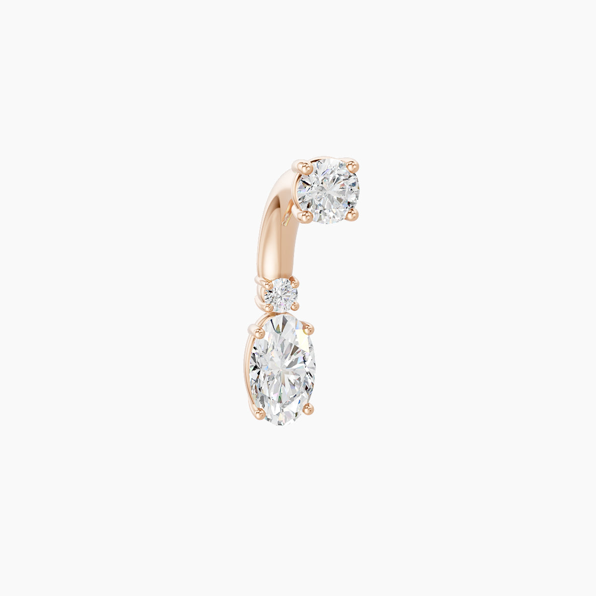 Kali | 18k Rose Gold 6.5 mm 6 mm Diamond Navel Piercing