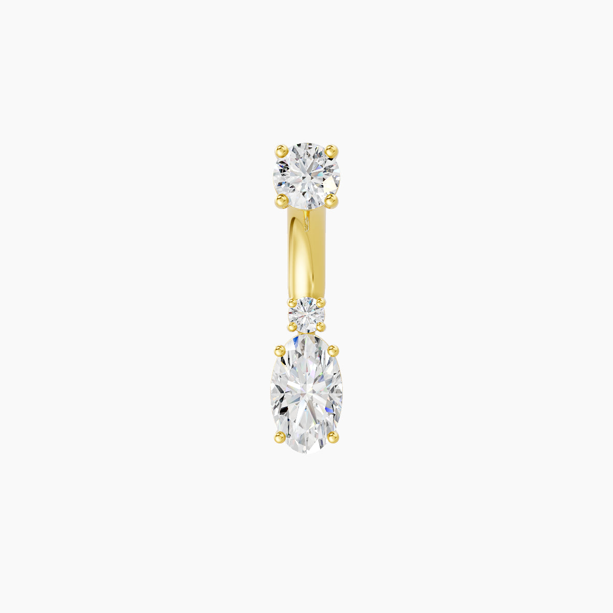 Kali | 18k Yellow Gold 6.5 mm 6 mm Diamond Navel Piercing